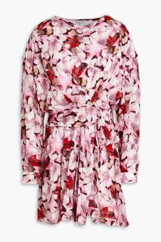 IRO | Cedar draped printed fil coupé silk and cotton-blend mini dress,商家THE OUTNET US,价格¥852