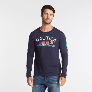 Nautica | Nautica Mens Big & Tall Long Sleeve Yacht Team T-Shirt商品图片,6折