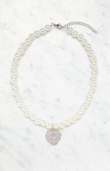 product Faux Pearl Heart Cross Necklace image