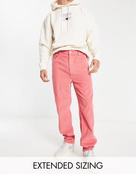 ASOS | ASOS DESIGN dad jeans in pink corduroy商品图片,