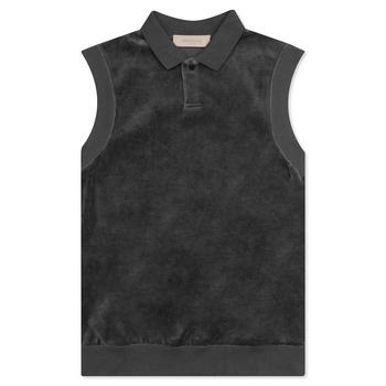 essentials polo, Essentials | Fear of God Essentials Women's Velour Sleeveless Polo - Iron商品图片 