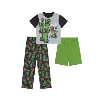 AME | Big Boys Minecraft T-shirt, Pajama and Shorts, 3-Piece Set商品图片,6折