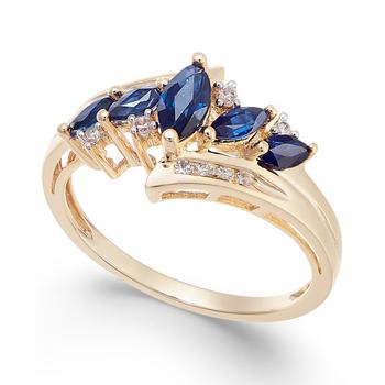 商品Macy's | Sapphire (3/4 ct. t.w.) & Diamond (1/10 ct. t.w.) in 14k Gold (Also in Tanzanite, Ruby and Emerald),商家Macy's,价格¥7676图片