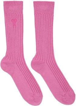 AMI | Pink Ami de Cœur Socks 4.0折