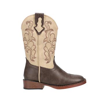 商品Roper | Blaze Tan Shaft Square Toe Cowboy Boots  (Youth),商家SHOEBACCA,价格¥286图片