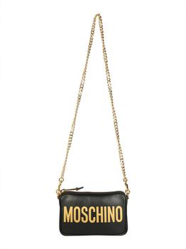 推荐Moschino Logo Printed Chain-Link Shoulder Bag商品