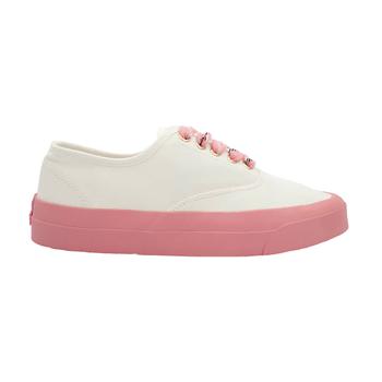 推荐Ladies White Canvas Lace-up Sneakers商品