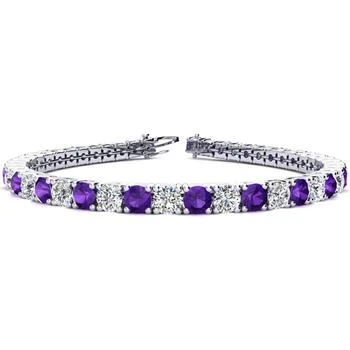 SSELECTS | 8 1/2 Carat Amethyst And Diamond Tennis Bracelet In 14 Karat White Gold, 6 1/2 Inches,商家Premium Outlets,价格¥37782