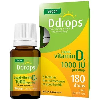Ddrops | Ddrops 维他命D2素食滴剂 1000IU ,商家Walgreens,价格¥157