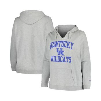 CHAMPION | Women's Heather Gray Kentucky Wildcats Plus Size Heart & Soul Notch Neck Pullover Hoodie 独家减免邮费