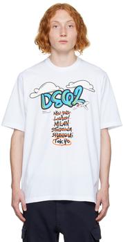 DSQUARED2 | White Flight Plan T-Shirt商品图片,独家减免邮费