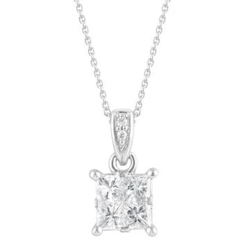 Macy's | Diamond Princess-Cut 18" Pendant Necklace (1/2 ct. t.w.) in 14k White Gold 3.9折