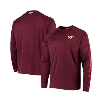 推荐Men's PFG Maroon Virginia Tech Hokies Terminal Tackle Omni-Shade Long Sleeve T-shirt商品