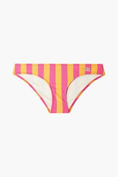 Solid & Striped | The Elle striped low-rise bikini briefs商品图片,3折