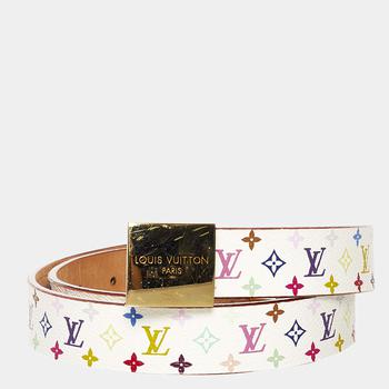 lv皮带, [二手商品] Louis Vuitton | Louis Vuitton Multi Color/White Monogram Multicolore San Tulle商品图片 8.2折, 满$800减$80, 满减