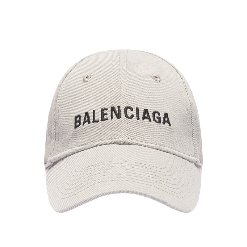 巴黎世家腰带代购, Balenciaga | Balenciaga/巴黎世家 新款 男士浅米色和黑色徽标图案纯棉棒球帽商品图片 7.5折, 包邮包税