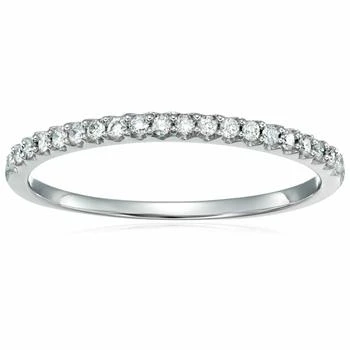 Vir Jewels | 1/6 ctw Micropave Diamond Wedding Band in 14K White Gold,商家Premium Outlets,价格¥1623