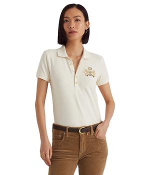 推荐Beaded-Crest Piqué Polo Shirt商品