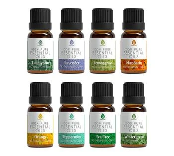 PURSONIC | 100% Pure Essential Aromatherapy Oils Gift Set-8 Pack, 10ML Eucalyptus, Lavender, Lemongrass, Mandarin, Orange, Peppermint,Tea Tree & Wintergreen,商家Premium Outlets,价格¥111