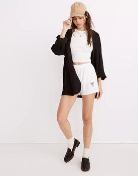 女装Madewell, Madewell | MWL Embroidered Tennis Pull-On Seamed Shorts商品图片 5.9折×额外5折, 额外五折