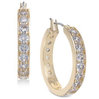 Charter Club | Gold-Tone Crystal Small Hoop Earrings  s, Created for Macy's商品图片,4折