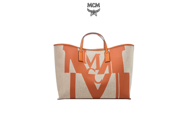 推荐MCM 奢侈品 女士Aren Logo干邑色织物配牛皮革中号手提包购物袋 MWPCATA02CO001商品