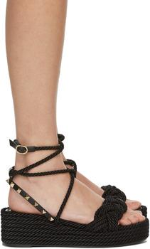 valentino rockstud高跟鞋, Valentino | Black Platform Rockstud Sandals商品图片 