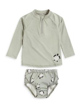 商品Petit Lem | Baby Boy's 2-Piece Rashguard Top & Turtle Swim Diaper Set,商家Saks Fifth Avenue,价格¥378图片