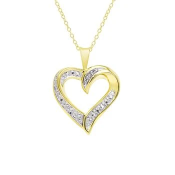 Macy's | Diamond Accent Gold-plated Open Heart Pendant Necklace,商家Macy's,价格¥587