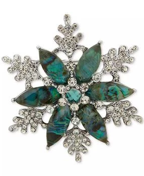 Anne Klein | Silver-Tone Blue Stone & Crystal Marquise Snowflake Pin,商家Macy's,价格¥144