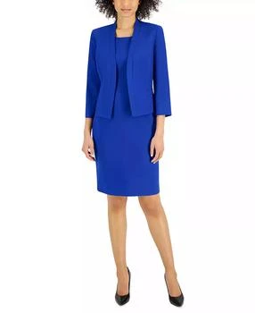 Le Suit | Women's Crepe Open Front Jacket & Crewneck Sheath Dress Suit Set, Regular & Petite,商家Macy's,价格¥736