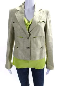 Escada | Escada Women's Collared Long Sleeves Unlined Two Piece Blazer Set Green,商家Premium Outlets,价格¥625