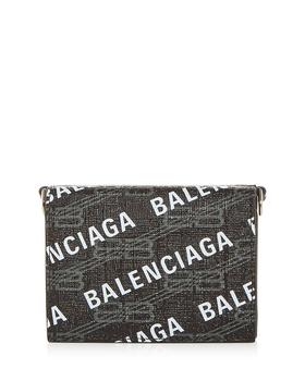Balenciaga | Cash Mini Logo Print Leather Chain Wallet商品图片,