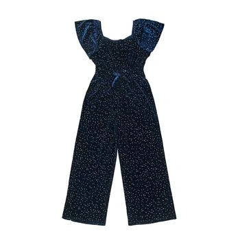 Trixxi | Big Girls Short Sleeve Velvet Shine Jumpsuit,商家Macy's,价格¥432