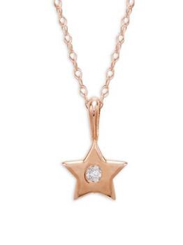 推荐​14K Rose Gold & 0.03 TCW Diamond Star Pendant Necklace商品