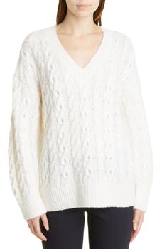 vince cashmere, Vince | Lattice Cable Knit Wool & Alpaca Blend Sweater商品图片 3.9折
