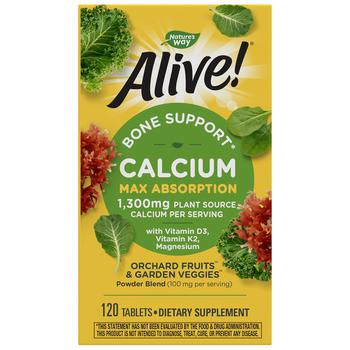 Nature's Way | Alive! Bone Support Calcium Tablets商品图片,满$80享8折, 满$40享8.5折, 满折