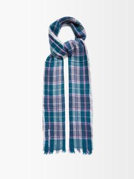 推荐Dash checked wool-blend scarf商品