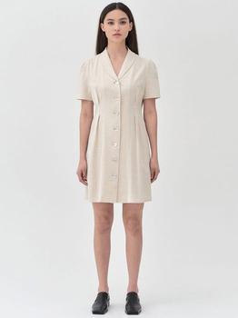 商品MONGDOL | Pin Tuck Shirt Collar Mini Dress (Beige),商家W Concept,价格¥595图片