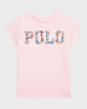 推荐Girl's Polo Mixed Prints Logo-Print T-Shirt, Size S-XL商品