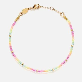 推荐Anni Lu Neon Rainbow 18-Karat Gold-Plated Beaded Bracelet商品