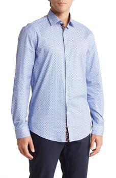 推荐Dot Grid Stretch Button-Up Shirt商品