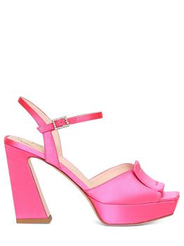 Roger Vivier | 100mm Wedge Satin Sandals商品图片,