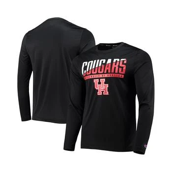 CHAMPION | Men's Black Houston Cougars Wordmark Slash Long Sleeve T-shirt 