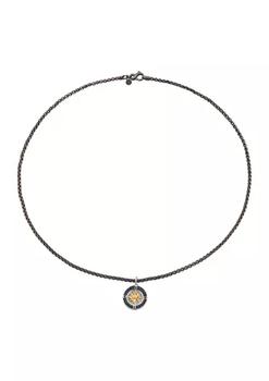 Effy | Men's Sterling Silver and Black Spinel Pendant Necklace商品图片,