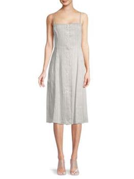 推荐Kayleigh Striped Linen-Blend Dress商品