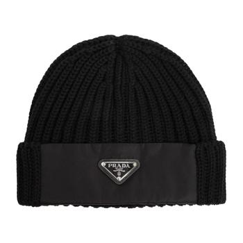 Prada | PRADA  LOGO BEANIE HAT商品图片,7.6折