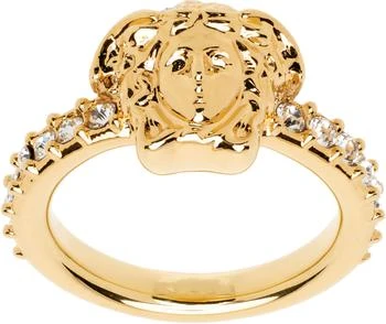Versace | Gold Crystal 'La Medusa' Ring,商家SSENSE HK,价格¥2432