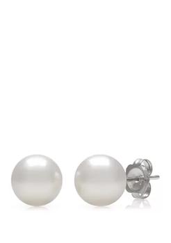 商品6-7 Millimeter AA Quality Akoya Cultured Pearl Stud Earrings in 14K White Gold,商家Belk,价格¥412图片