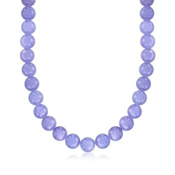 Ross-Simons 10mm Lavender Jade Bead Necklace With 14kt Yellow Gold